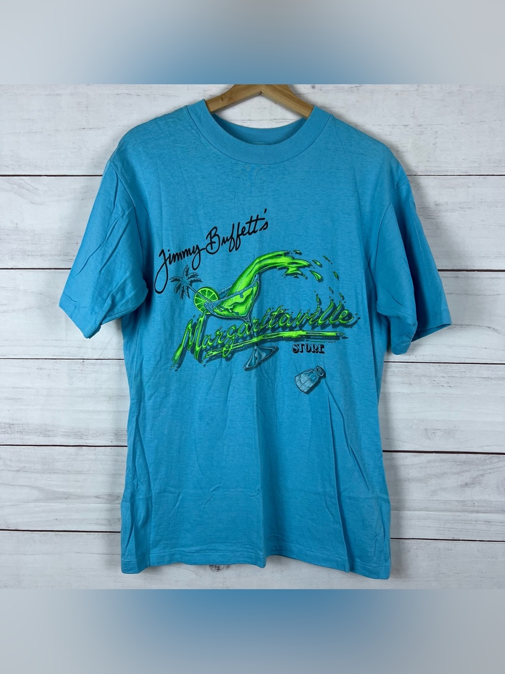 Vintage 1984 Jimmy Buffet Margaritaville Store T-Shirt Large Single Stitch Blue